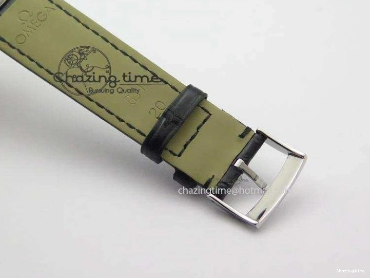 0212 De Ville MK 1:1 Best Edition SS Black Dial On Black Leather Asian Seagull T1701 (Sec@6) Unisex 8243